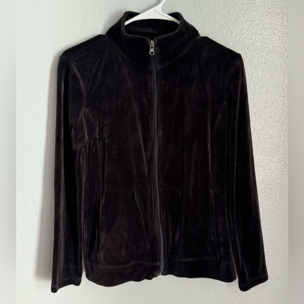 Talbots Black Velour Jacket Size XS